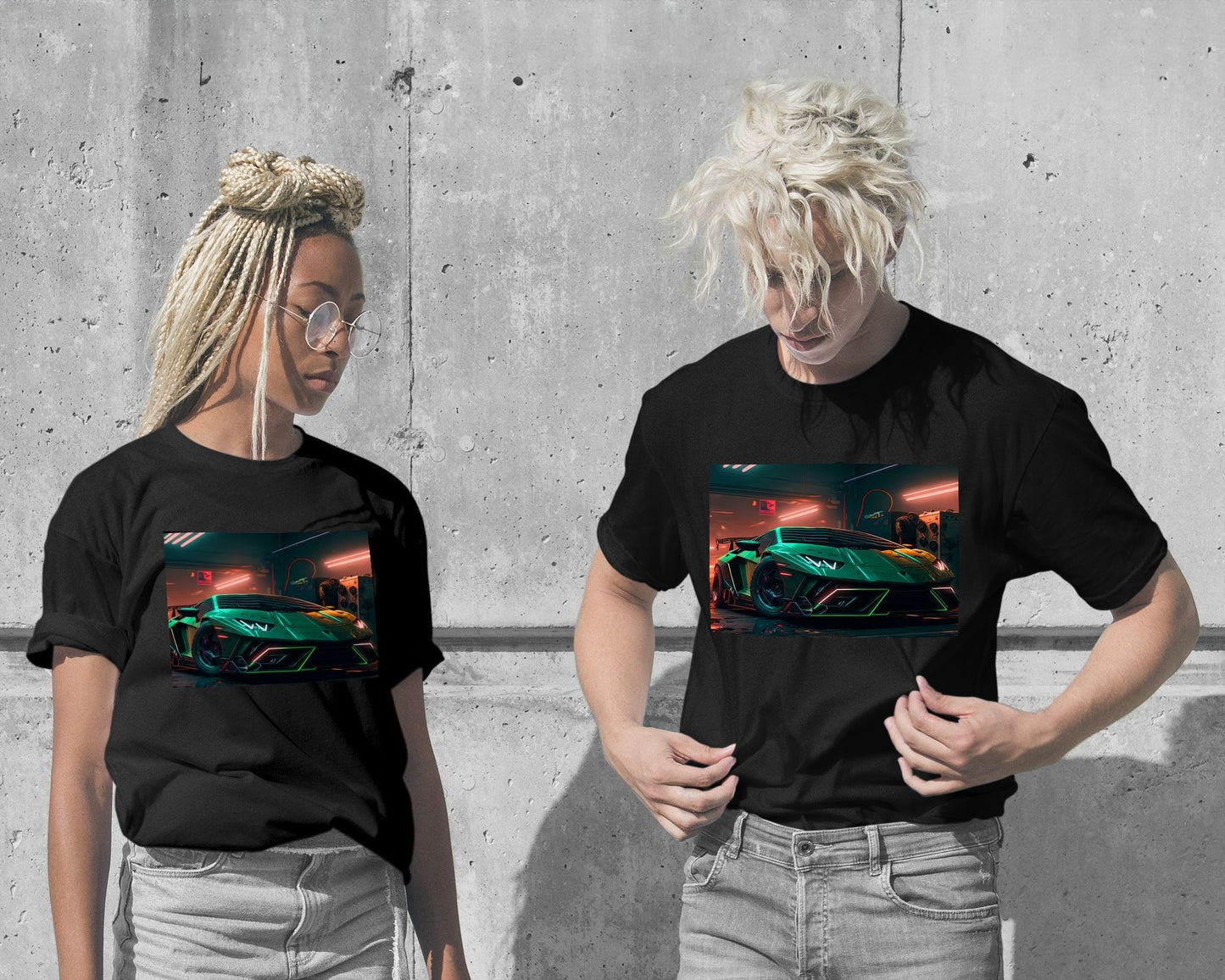 T-Shirt-Super Car Lamborgini Neon - @LightCreative-wow.fan