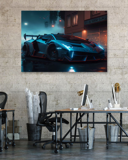 Super Car Lamborgini Neon Night - @LightCreative