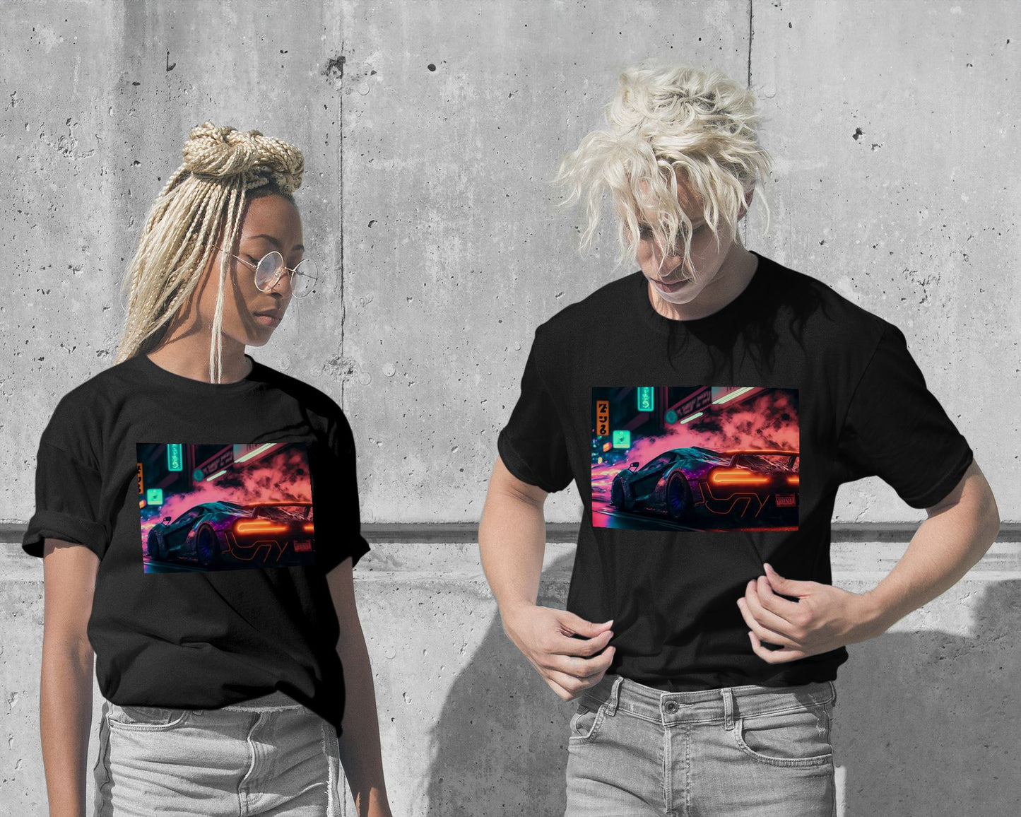 T-Shirt-Super Car Neon City 2 - @LightCreative-wow.fan