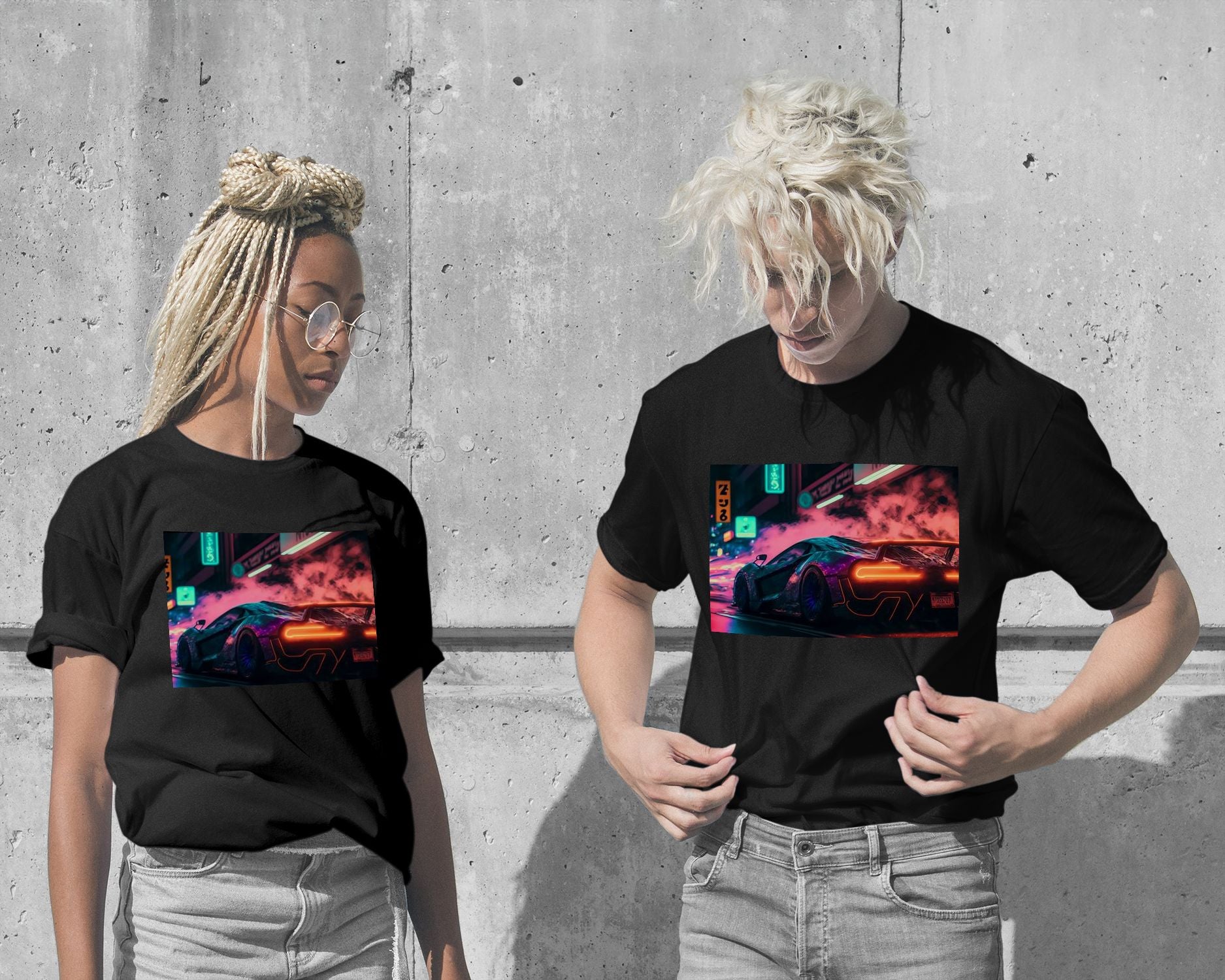 T-Shirt-Super Car Neon City 2 - @LightCreative-wow.fan