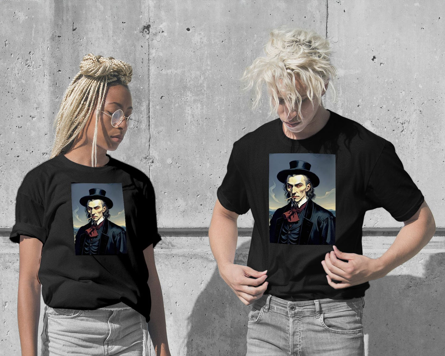 T-Shirt-Vlad Dracula Smoking - @JongKlebesGallery-wow.fan