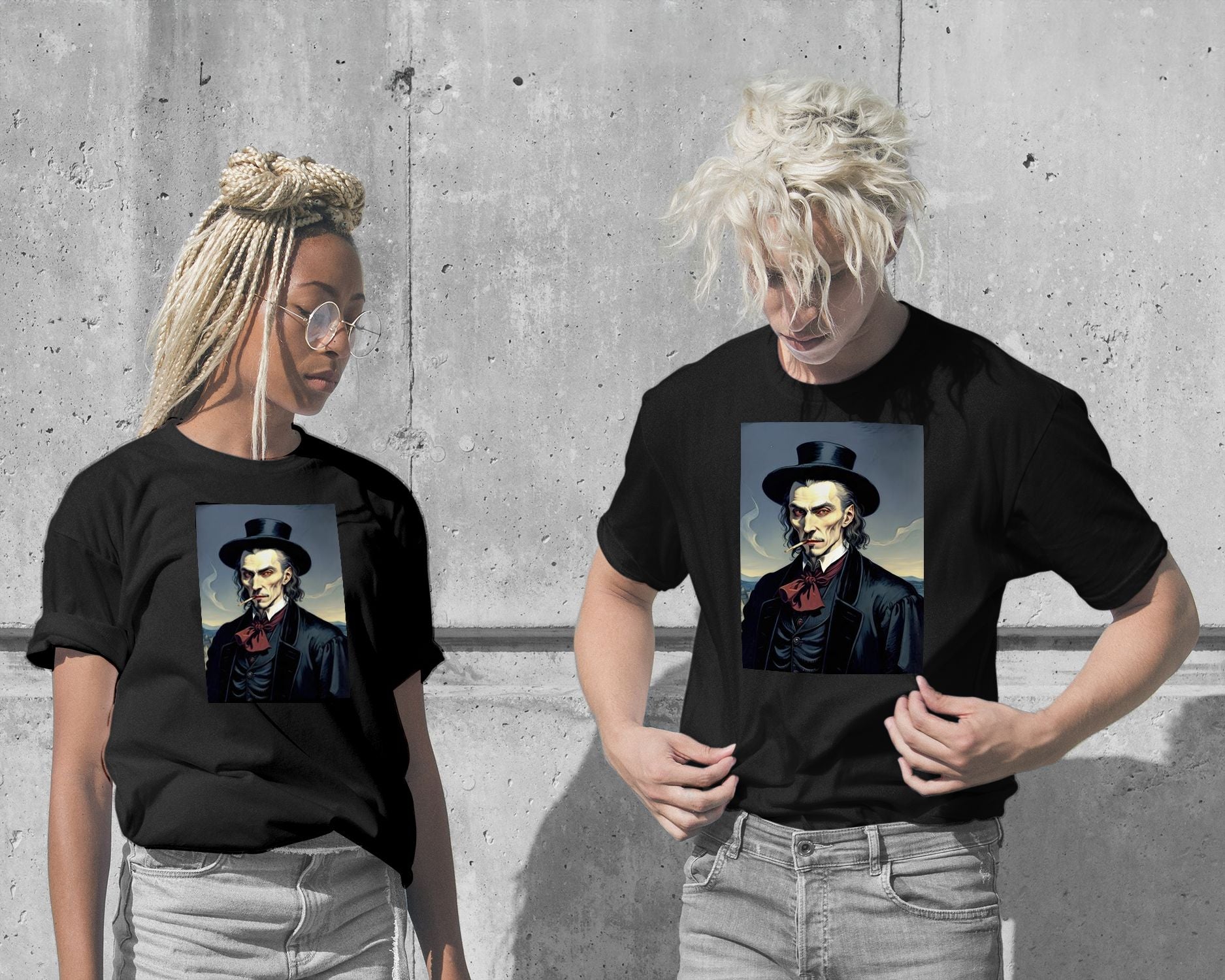 T-Shirt-Vlad Dracula Smoking - @JongKlebesGallery-wow.fan