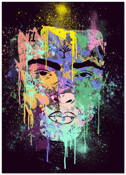 XXXTENTACION HIPHOP RAPPER ABSTRACT PAINTING - @RAMRAMCLUB