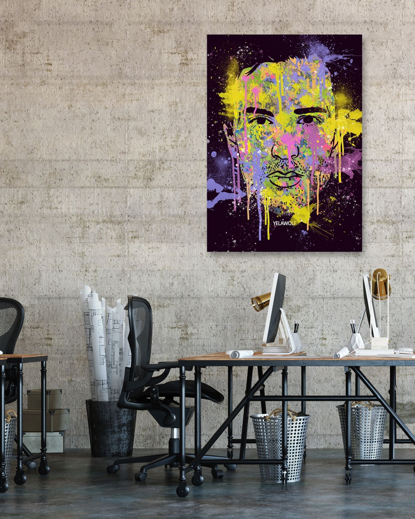 YELAWOLF HIPHOP RAPPER ABSTRACT PAINTING - @RAMRAMCLUB