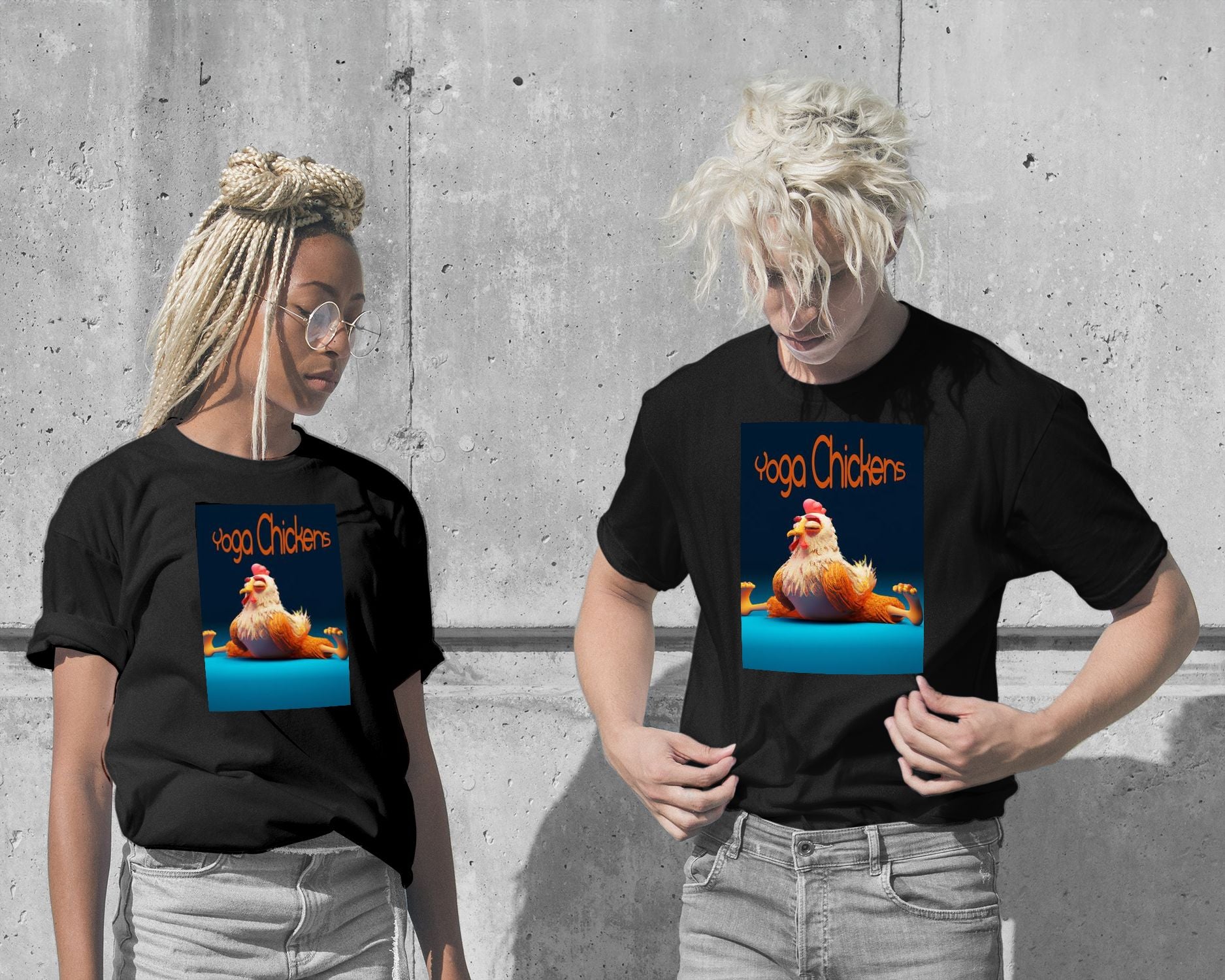 T-Shirt-Yoga Chickens - @elzart-wow.fan