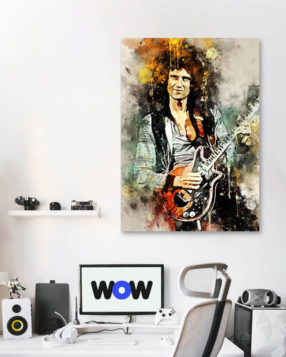 Brian May in watercolors - @Baracca