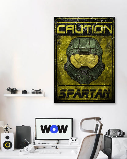 Caution spartan helmet halo gaming - @SyanArt
