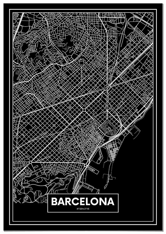 Barcelona Black Color Map - @franck86